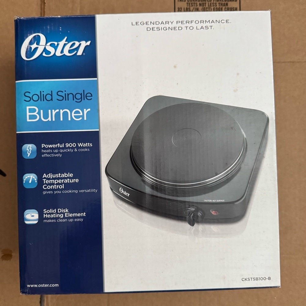 OSTER SOLID SINGLE BURNER BLACK 900 watts electric